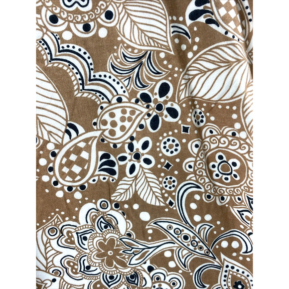 Talbots Pants Womens Size 12‎ Brown Black Floral Wide Leg Slacks Casual Cotton - Picture 10 of 10